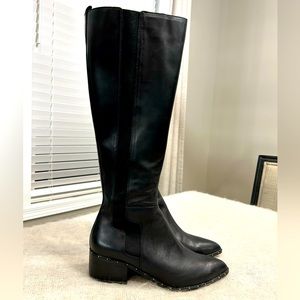 Bleecker & Bond Gabbi tall black Leather riding style boots Size 7.5